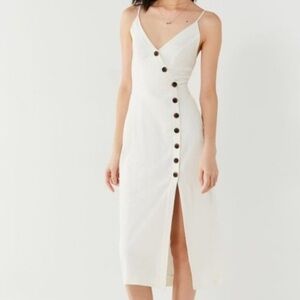 Urban outfitters Elegant White Button-Down Dress cream size XL
